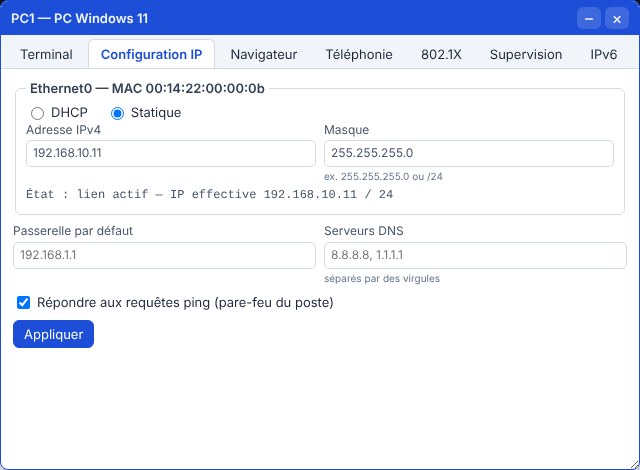 Configuration IP
