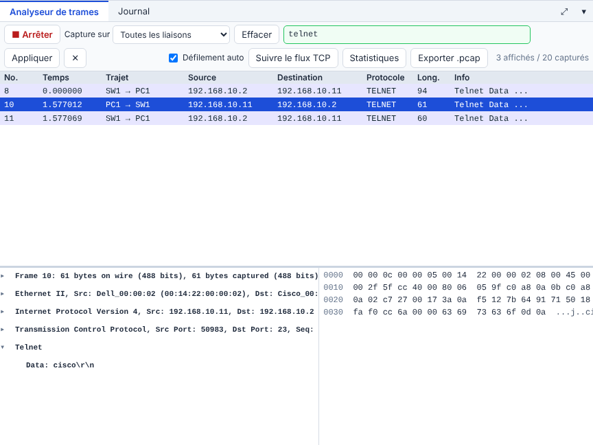 Capture Telnet